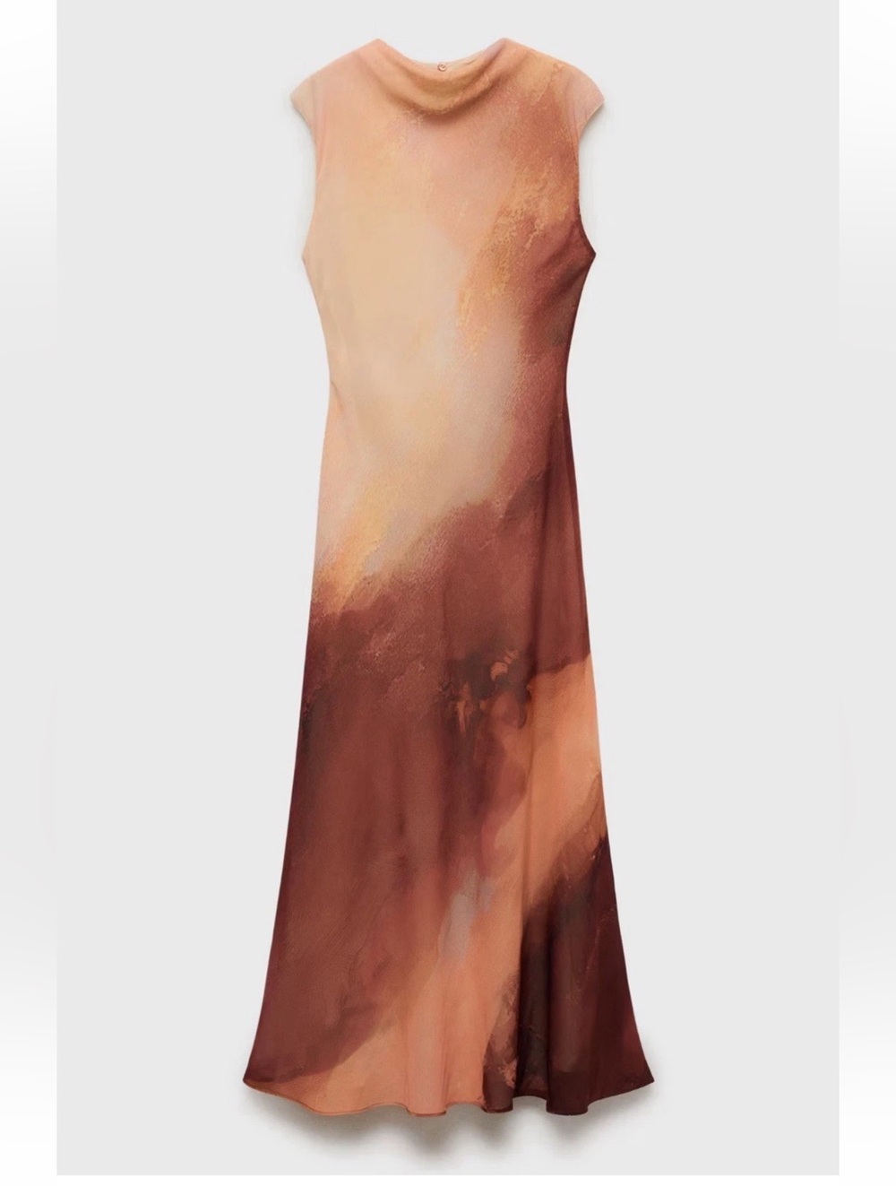 MNG Mango Women's Gradient Pattern A-line Maxi Dress Size 8 Fall Lined